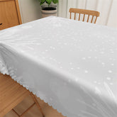 Lofaris White Grass Dot Tablecloth For Outdoor And Indoor